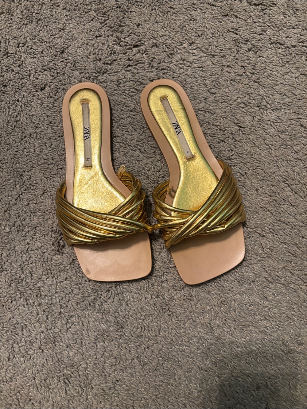Zara Metallic Gold Sandals